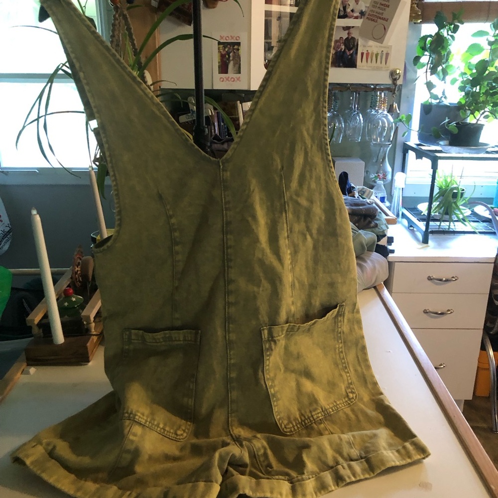 Olive Green Jean Shorts